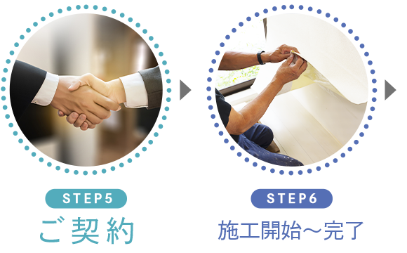 STEP5 ご契約 → STEP6 施工開始～完了
